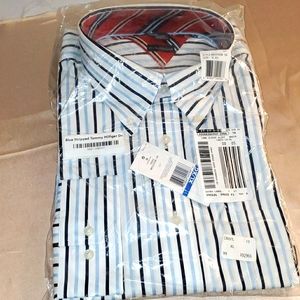 Tommy Hilfiger blue and white striped dress shirt